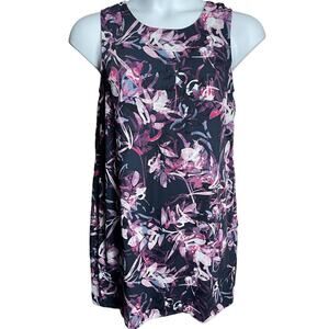Adrienne Vittadini Women’s Purple Pink Floral Sleeveless‎ Shift Dress Size 8